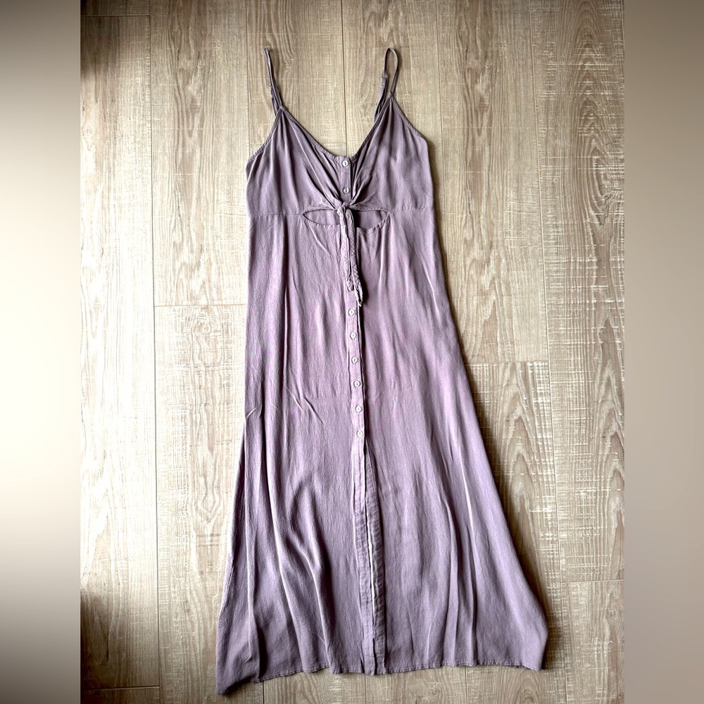 Gray/purple midi dress